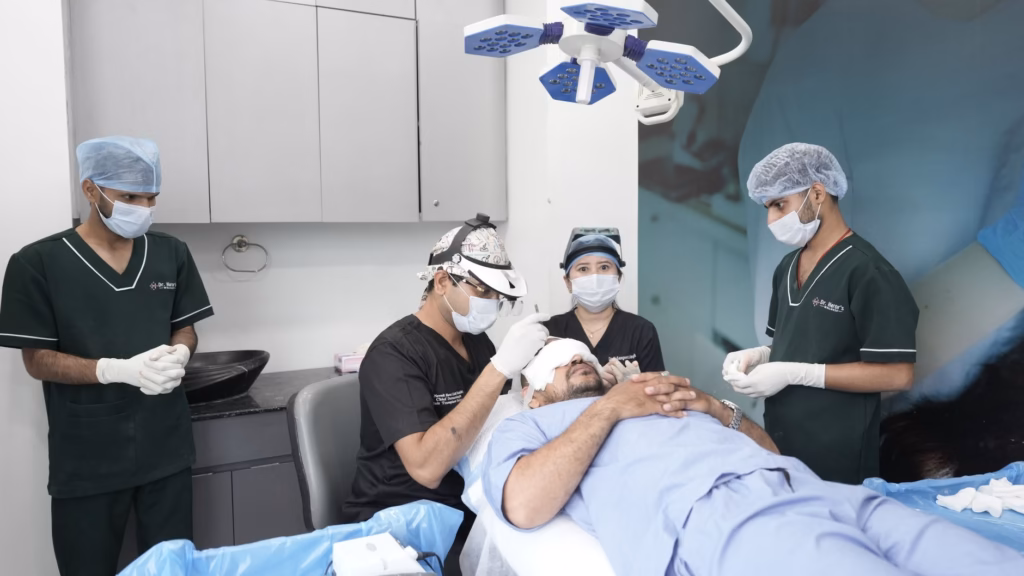A clean clinic setting reflects the sterile environment essential for a safe hair transplant