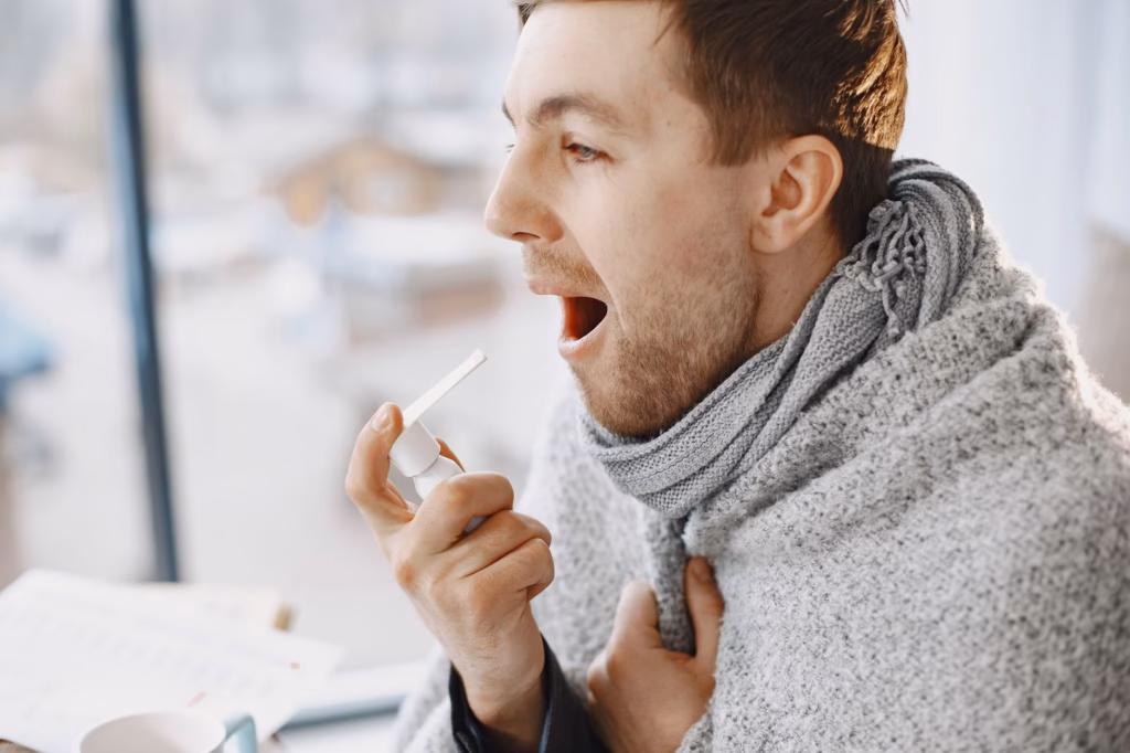 Using a saline nasal spray before boarding helps keep sinuses moist
